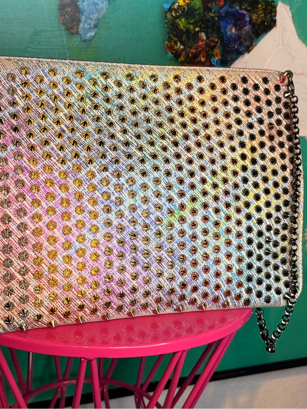 Christian Louboutin Multicolor Spiked Crossbody - Picture 3 of 11